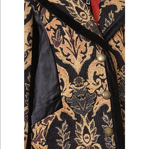FREE PEOPLE Jacquard Blocked Tapestry Coat Jacket - Picture 8 of 8